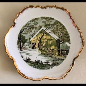 Currier Ives Vintage❄️🏚Decorative Wall Plate🌲❄️